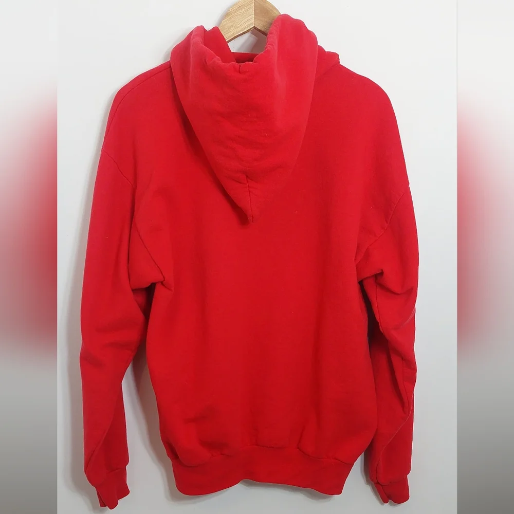 Disney Adult Size Large Hoodie Pullover Red 2010 Goofy Mickey Donald Pluto FLAW - Picture 5 of 10